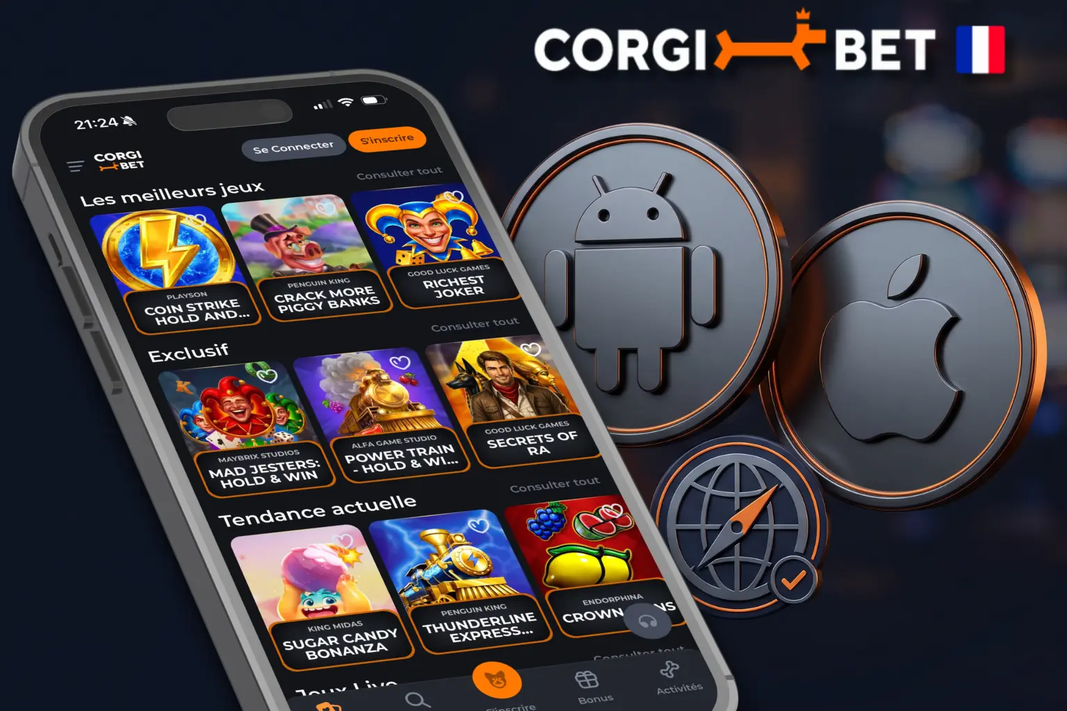 Compatibilité mobile de Corgibet sur smartphones et tablettes